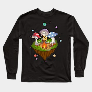 Hippie Mushrooms Camping Fungi Festival Psychedelic Forest Long Sleeve T-Shirt